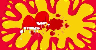 Noel Baba Şapkası Graffiti etiket animasyonu. Soyut modern sokak sanatı video dekorasyonu şehir boyama tarzında gerçekleştirildi.