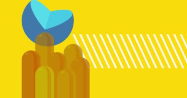 Çok renkli, soyut, basit geometrik şekiller. Meşgul grafik retro tema arkaplan animasyonu. En az meşgul geometrik ögeler videosu.