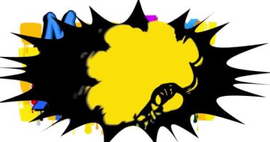 Güzel graffiti konuşma balonu animasyonu. Modern Mesajlaşma tabelası sokak sanat dekorasyonu videosu, şehir boyama tarzında tartışma simgesi.