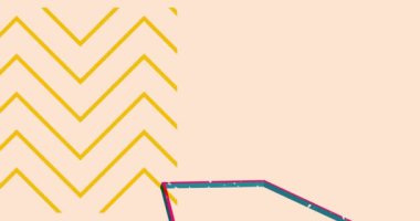 Risograf şekilleri. Geometri elementleri soyut doku. Büyük renkli geometrik animasyon. Moda riso grafik biçimi videosundaki nesne.