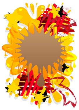 Graffiti konuşma balonu. Soyut Çağdaş Mesajlaşma tabelası sokak sanatı dekorasyonu, Tartışma simgesi kentsel resim tarzında icra edildi.