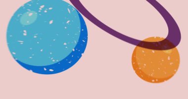 Risograph objesi şekilleri. Geometri elementleri soyut doku. Büyük renkli geometrik animasyon. Moda riso grafik biçimi videosu.