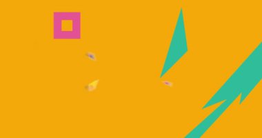 Çok renkli, soyut, basit geometrik şekiller. Meşgul grafik retro tema arkaplan animasyonu. En az meşgul geometrik ögeler videosu.