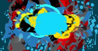 Muhteşem Graffiti konuşma balonu animasyonu. Modern Mesajlaşma tabelası sokak sanat dekorasyonu videosu, şehir boyama tarzında tartışma simgesi.