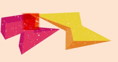 Risograf şekilleri. Geometri elementleri soyut doku. Büyük renkli geometrik animasyon. Moda riso grafik biçimi videosundaki nesne.