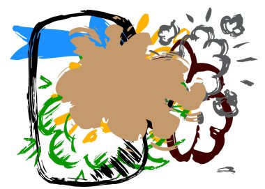 Graffiti soyut arka planı. Soyut Çağdaş Mesajlaşma tabelası sokak sanatı dekorasyonu, Tartışma simgesi kentsel resim tarzında icra edildi.