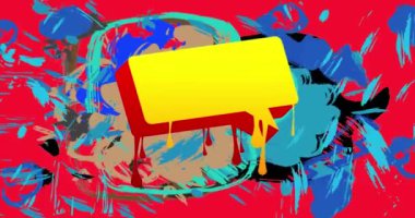 Güzel graffiti konuşma balonu animasyonu. Modern Mesajlaşma tabelası sokak sanat dekorasyonu videosu, şehir boyama tarzında tartışma simgesi.