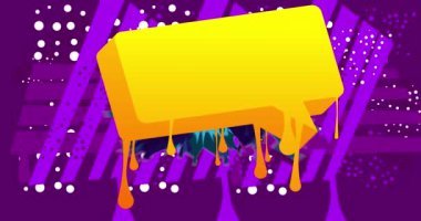 Graffiti konuşma balonu animasyonu. Modern Mesajlaşma tabelası sokak sanat dekorasyonu videosu, şehir boyama tarzında tartışma simgesi.