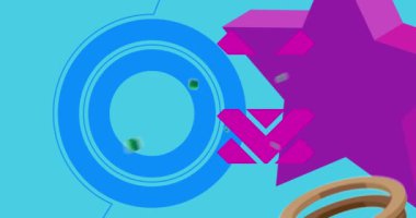 Geometri soyut basit şekiller. Meşgul grafik retro tema arkaplan animasyonu. En az meşgul geometrik ögeler videosu.