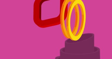 Basit soyut geometrik şekiller. Çoklu renkli grafiksel retro tema arkaplan animasyonu. En az meşgul geometrik ögeler videosu.