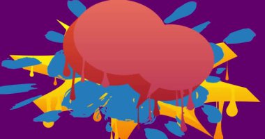 Güzel graffiti konuşma balonu animasyonu. Modern Mesajlaşma tabelası sokak sanat dekorasyonu videosu, şehir boyama tarzında tartışma simgesi.