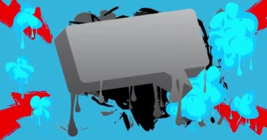 Güzel graffiti konuşma balonu animasyonu. Modern Mesajlaşma tabelası sokak sanat dekorasyonu videosu, şehir boyama tarzında tartışma simgesi.