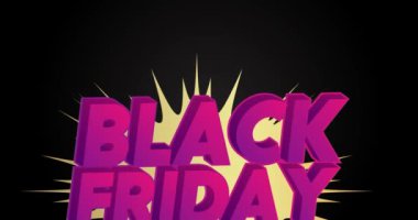 2024 reklam indirimi ve özel teklifler için metin içeren Kara Cuma indirimi animasyonu. Video posteri.