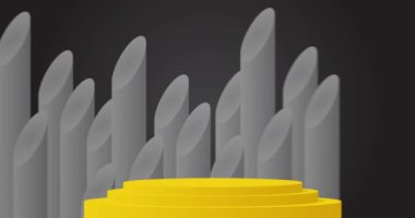 Basit bir model ürün animasyonu, silindir kaide podyumu. Sunum için sahne gösterisi videosu.