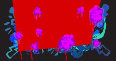 Graffiti konuşma balonu animasyonu. Modern Mesajlaşma tabelası sokak sanat dekorasyonu videosu, şehir boyama tarzında tartışma simgesi.