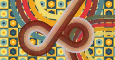 Kar Küresi 'yle 70' lerin geçmişe dönük animasyonları. Harika bir Noel. 1970 'lerin sanat videosu. Minimalist Vintage tasarımı, eski moda renk çizimi.