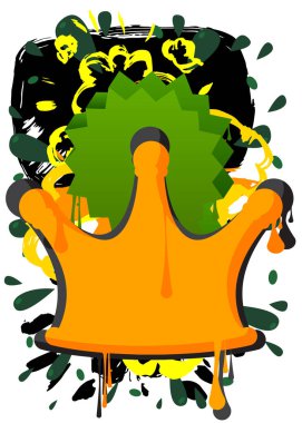 Taç yazısı. Soyut modern sokak sanatı dekorasyonu kentsel resim tarzında gerçekleştirildi.