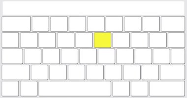 Bilgisayar klavyesi 2025 numara. Elektronik Bilgisayar Aygıtı parçasının yakın plan görüntüsü, tuş takımı. Dans eden ince çizgiler.
