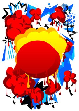 Graffiti soyut arka planı. Soyut Çağdaş Mesajlaşma tabelası sokak sanatı dekorasyonu, Tartışma simgesi kentsel resim tarzında icra edildi.