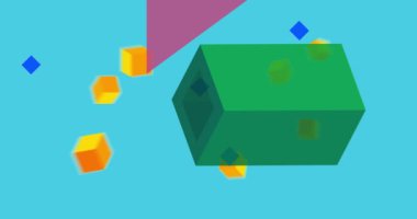 Basit soyut geometrik şekiller. Çoklu renkli grafiksel retro tema arkaplan animasyonu. En az meşgul geometrik ögeler videosu.