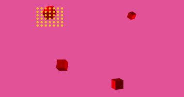 Basit soyut geometrik şekiller. Çoklu renkli grafiksel retro tema arkaplan animasyonu. En az meşgul geometrik ögeler videosu.