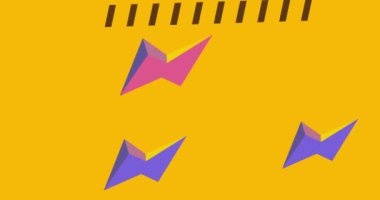 Basit soyut geometrik şekiller. Çoklu renkli grafiksel retro tema arkaplan animasyonu. En az meşgul geometrik ögeler videosu.