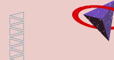 Risograf şekilleri. Geometri elementleri soyut doku. Büyük renkli geometrik animasyon. Moda riso grafik biçimi videosundaki nesne.