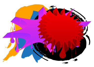 Graffiti konuşma balonu. Soyut Çağdaş Mesajlaşma tabelası sokak sanatı dekorasyonu, Tartışma simgesi kentsel resim tarzında icra edildi.