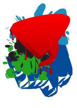 Graffiti konuşma balonu. Soyut Çağdaş Mesajlaşma tabelası sokak sanatı dekorasyonu, Tartışma simgesi kentsel resim tarzında icra edildi.