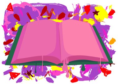 Kitap grafitisi. Soyut modern sokak sanatı dekorasyonu kentsel resim tarzında gerçekleştirildi.