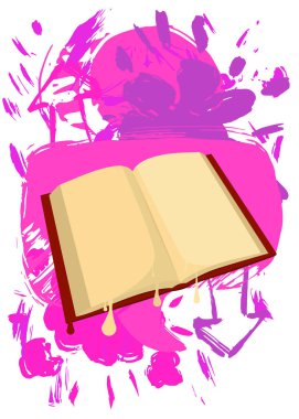 Kitap grafitisi. Soyut modern sokak sanatı dekorasyonu kentsel resim tarzında gerçekleştirildi.