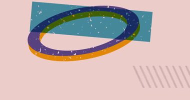 Risograph Heart şekilli hediye kutusu geometrik şekilli animasyon. Moda riso grafik tasarım videosunda nesne taşınıyor.