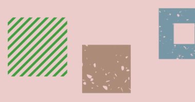 Risograf şekilleri. Geometri elementleri soyut doku. Büyük renkli geometrik animasyon. Moda riso grafik biçimi videosundaki nesne.