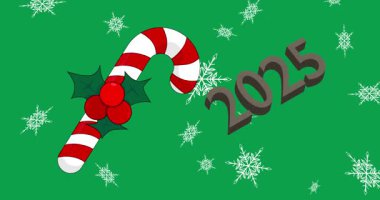 Kırmızı ve Beyaz Noel Şeker Çubuğu, 2025 numara. Tatil kutlaması.