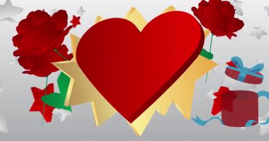 Sevgililer Günü desenli animasyon. Bayram Arkaplan Videosunu Sev.