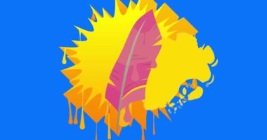 Feather Graffiti etiket animasyonu. Soyut modern sokak sanatı video dekorasyonu şehir boyama tarzında gerçekleştirildi.