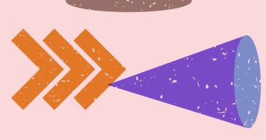 Risograf şekilleri. Geometri elementleri soyut doku. Büyük renkli geometrik animasyon. Moda riso grafik biçimi videosundaki nesne.