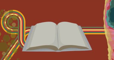 70 'li yılların arka plan animasyonu. Harika bir eğitim. 1970 'lerin sanat videosu. Minimalist Vintage tasarımı, eski moda renk çizimi.