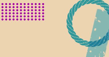 Renkli geometrik şekiller animasyon. Moda riso grafik tasarımlı nesne. Geometri ögeleri soyut risograph doku tarzı video.