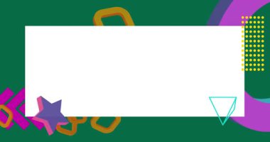 Metin için yeri olan geometrik grafik retro tema arkaplan animasyonu. Asgari geometrik elementler çerçeve video. Reklam için klasik soyut şekiller.