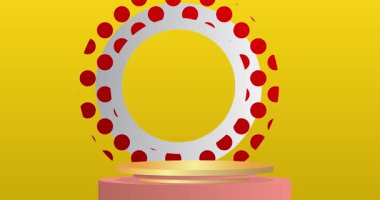 Mokup ürün animasyon, silindir kaide podyumu. Sunum için sahne gösterisi videosu.