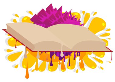 Kitap grafitisi. Soyut modern sokak sanatı dekorasyonu kentsel resim tarzında gerçekleştirildi.