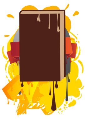 Kitap grafitisi. Soyut modern sokak sanatı dekorasyonu kentsel resim tarzında gerçekleştirildi.