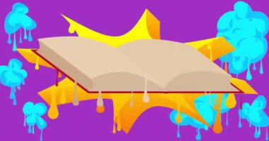 Graffiti etiketli animasyon kitabı. Soyut modern sokak sanatı video dekorasyonu şehir boyama tarzında gerçekleştirildi.