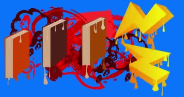 Graffiti etiketli animasyon kitabı. Soyut modern sokak sanatı video dekorasyonu şehir boyama tarzında gerçekleştirildi.