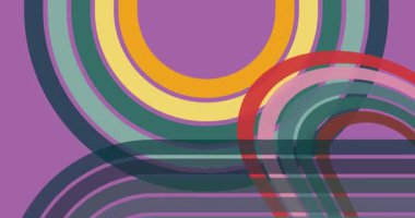 70 'lerin Retro Arkaplan animasyonu ile Groovy 1970' lerin sanat videosu. Minimalist Vintage tasarımı, eski moda renk çizimi.