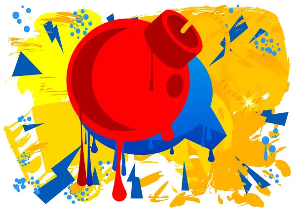 Grafiti bombası. Soyut modern sokak sanatı dekorasyonu kentsel resim tarzında gerçekleştirildi.