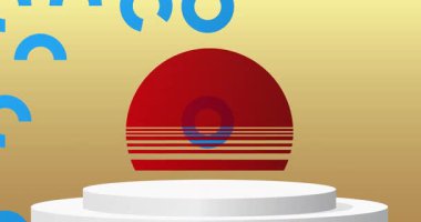 Mokup ürün animasyon, silindir kaide podyumu. Sunum için sahne gösterisi videosu.