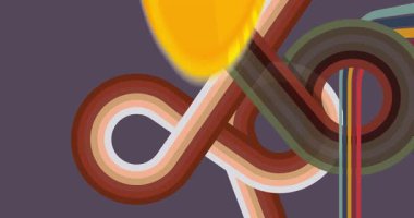 Retro 70 'lerin altın sikkeli arka plan animasyonu. Harika bir para. 1970 'lerin sanat videosu. Minimalist Vintage tasarımı, eski moda renk çizimi.