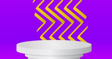 Mokup ürün animasyon, silindir kaide podyumu. Sunum için sahne gösterisi videosu.